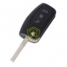 Canivete Completo Ford Focus/New Fiesta 315/433Mhz 3 botões s/ Chip Lâmina HU101