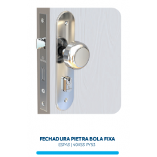 Fechadura Soprano Pietra BOLA FIXA Externa CROMADO ESP43 (Broca 40X53)