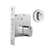 Fechadura Stam Porta de Correr 1006 Broca 45mm - ROS. REDONDA INOX