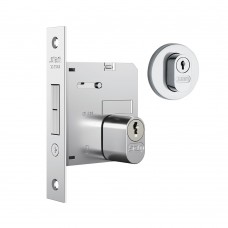 Fechadura Stam Porta de Correr 1006 Broca 45mm - ROS. REDONDA INOX