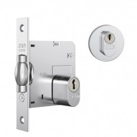 Fechadura Stam 1005 T. ROLETE Broca 45mm Roseta Redonda INOX