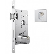 Fechadura Stam 803 T. ROLETE Broca 40mm Roseta Quadrada INOX