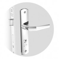 Fechadura Soprano Popline Reta Externa Cromado (Broca 40x53 OVAL PY45)